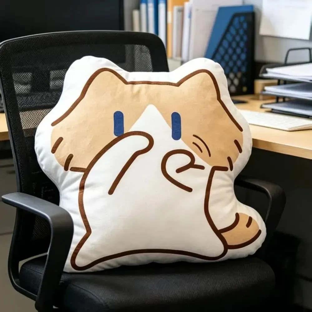 Cute Soft Monthly Salary Cat Plush Home Ornament Sofa Decor Cat Plush Throw Pillow Cushion Cartoon Cat Stuffed Pillow Student