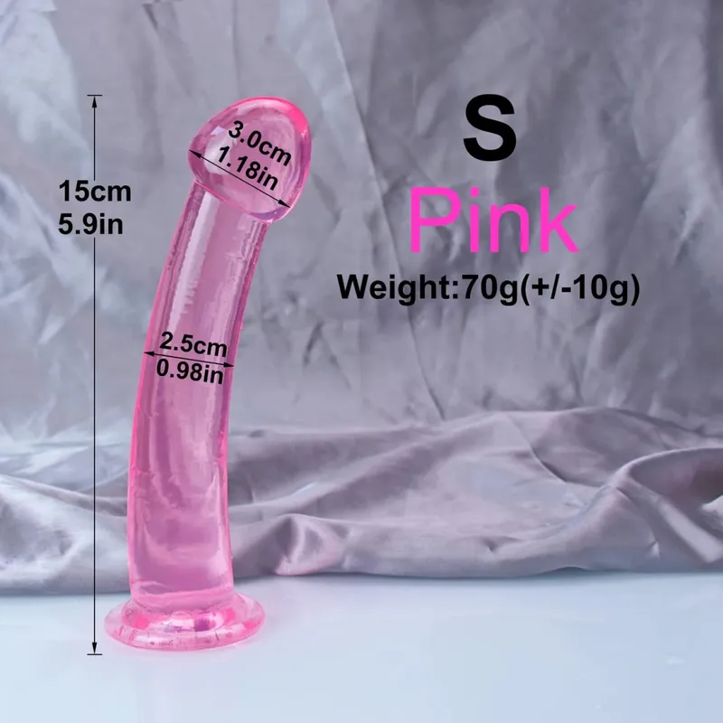 Barato TPE transparente Anal Plug Jelly consolador 4 tamaños ventosa pene masturbación vaginal suave pene pequeño mujeres hombre juguetes sexuales — image 11