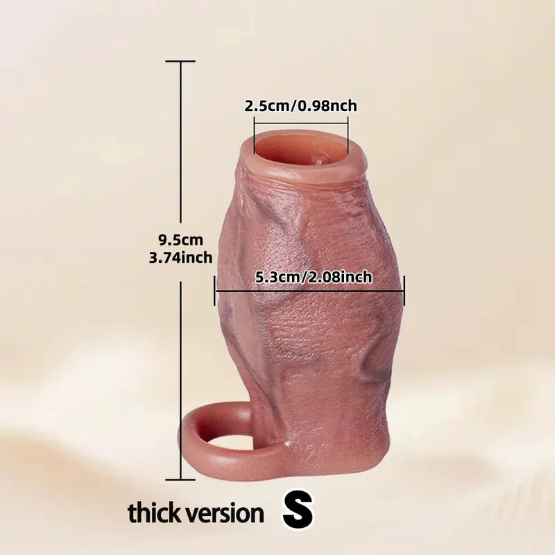 Enlarged and Thicken Cock Sleeve Lock Sperm Penis Ring Adult Men Sex Toy Soft Silicone Dick Sleeve Enlargement Male 18+ Sexy Toy