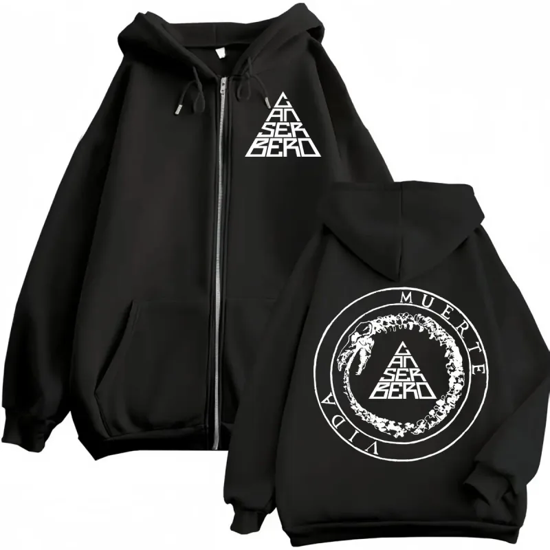 Canserbero All We Need Is Love Muerte Vida Merch Zipper Hoodie Herrenmode Hip Hop Zip Up Sweatshirts Lässige Fleecepullover — image 18