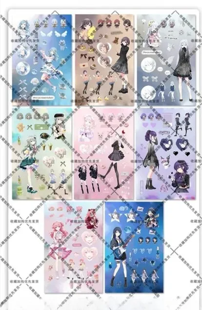 Hatsune Miku -Project DIVA- Sticker Hatsune Miku Kagamine Rin/Len Anime Peripheral Journal Material Sticker 8 Sheets New Gifts