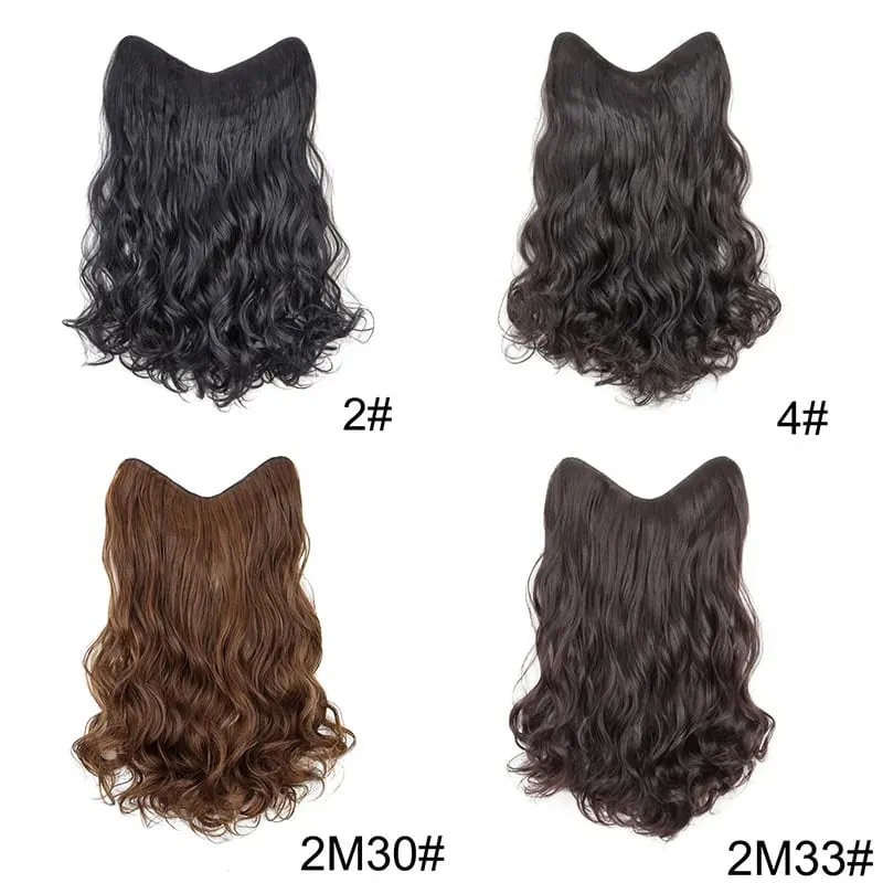 20Inch Synthetic Long Curly Clip In Hair Extensions High Temperature Heat Resistant Fiber Hairpieces for Women Daily Party