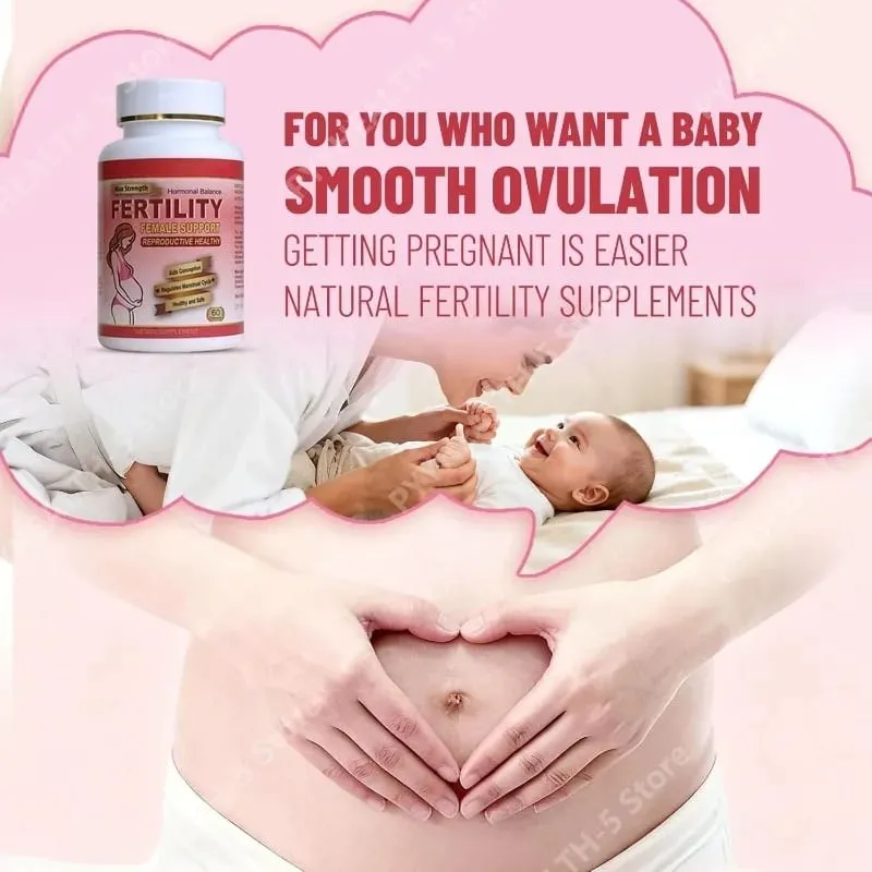 Fertility Tablets for Women Female Prenatal Vitamin Supplements Support Ovulation & Conception 60 Count Daily Routine