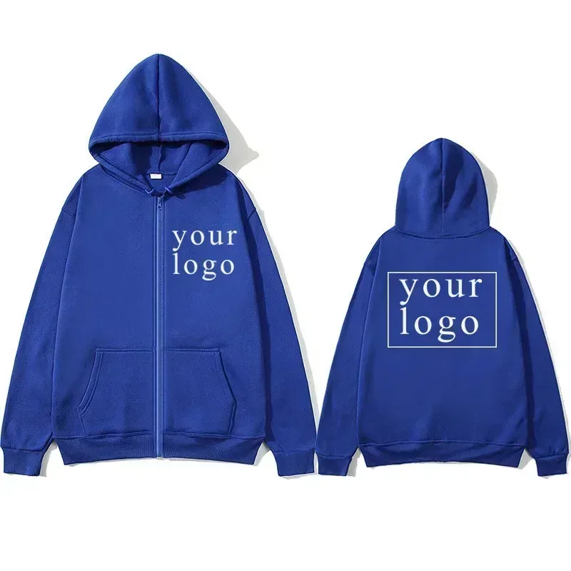 Novo masculino feminino diy zíper cardigan hoodie 2025 nova moda seu próprio design marca logotipo/imagem personalizado em qualquer lugar