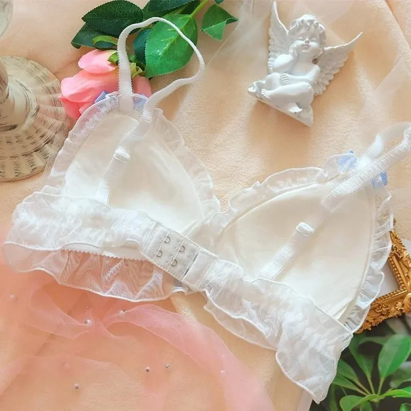Lolita meisjes ondergoed schattige bh en slipje set ondergoed slaap intimi zoete kawaii kant comfortabele bh set mooie lingerie — image 4