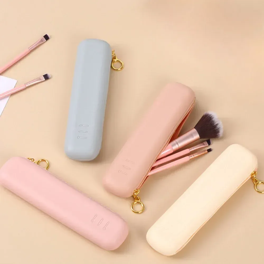 1pc silicone compõem escovas saco de armazenamento multi função viagem maquiagem escova titular portátil ferramenta cosmética organizadores caso com zíper