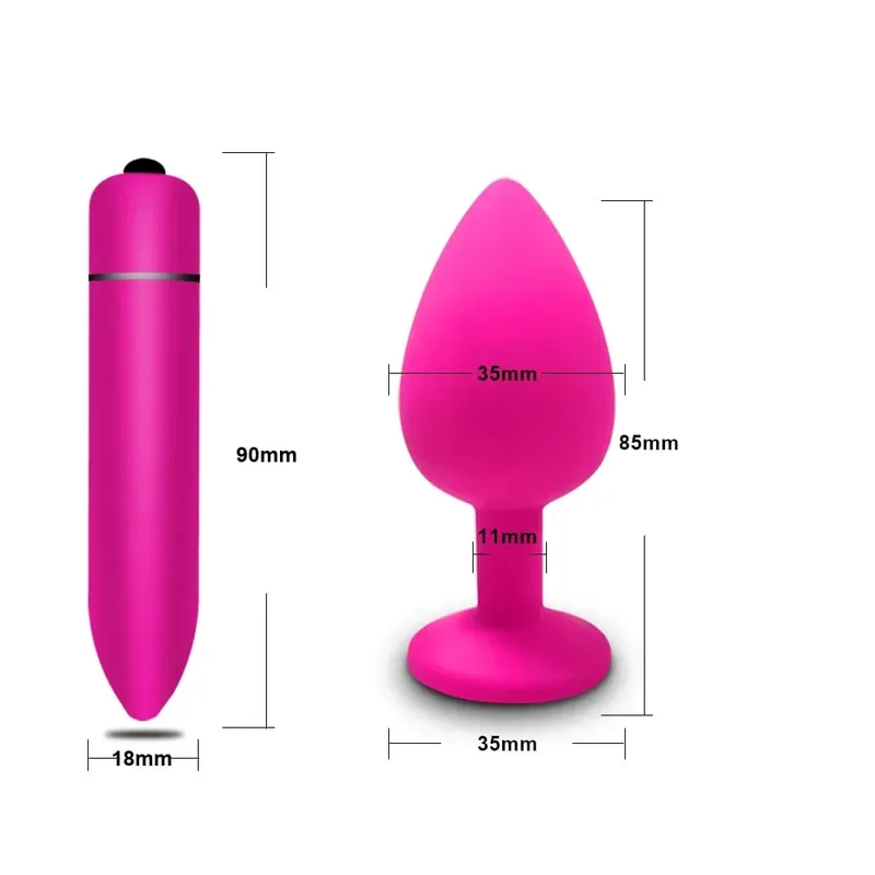 Anal Toy Soft Silicone Anal Plug Mini Bullet Vibrator Butt Plug Men Women Gay Couples Anal Prostate Stimulator Sex Toy for Adult