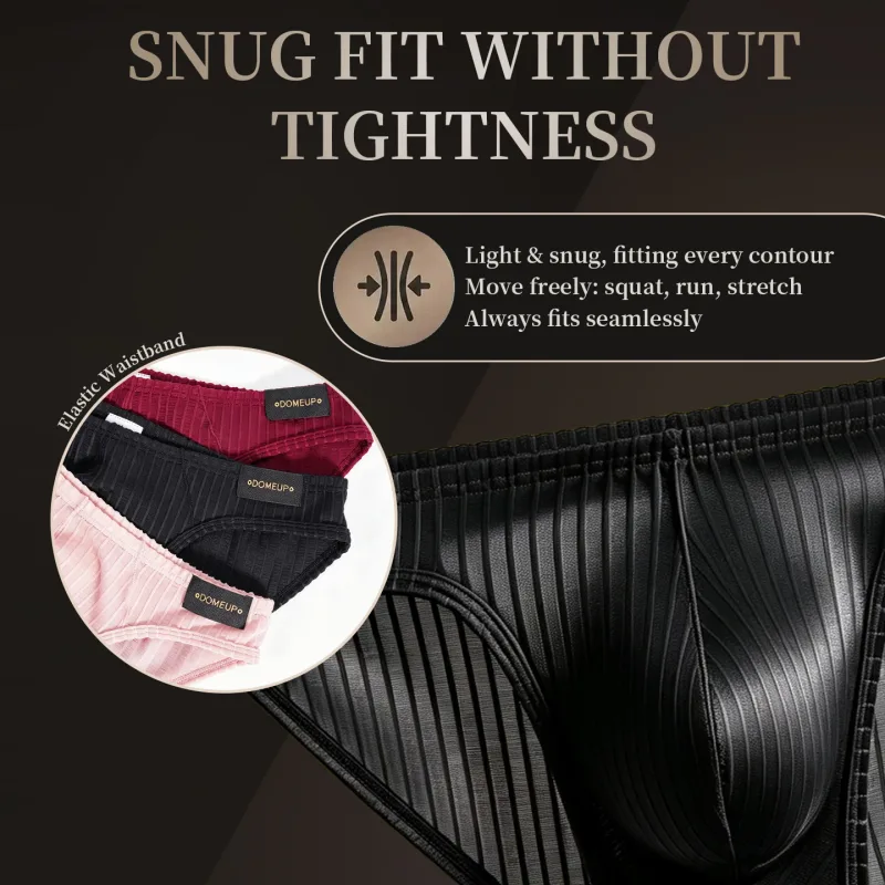 Men's Underwear Ribbed Texture Mens Brief Nylon Elastane Underpants Lightweight Thin Comfortable Male Triangle Underwear M‑XXL