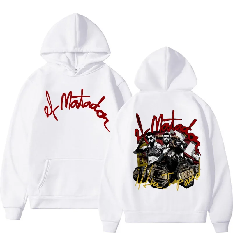 El Matador Ilia Topuria Violence Aesthetic Sweatshirts Men's Clothing Harajuku High Street Hooded Fleece Casual Oversized Hoodie