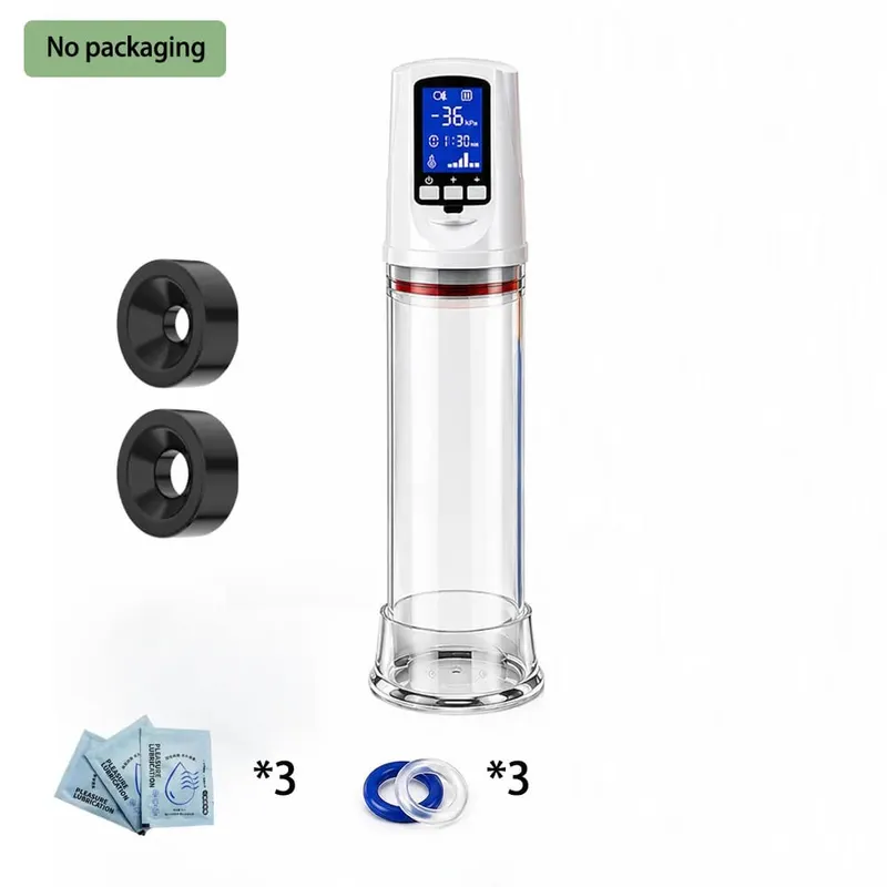 Smart Automatic Penis Pump LCD Display Vacuum Therapy System Male Enlarger Device 5 Pressure Control Silicone Sleeve Kit for Men