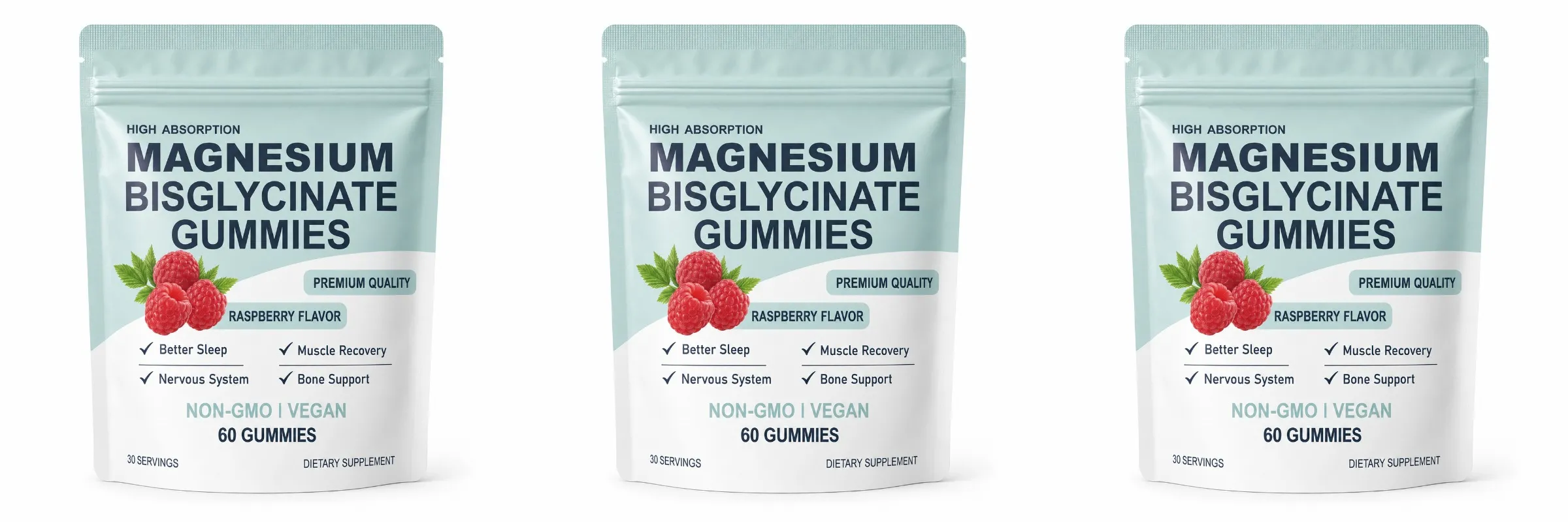 Magnesium Bisglycinate Gummies Chelated Magnesium Daily Mineral Support Vegan Raspberry Flavor Non-GMO Gluten Free 60 Count