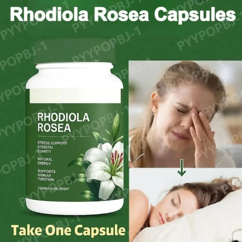 Rhodiola Rosea Capsules 500mg Herbal Supplement for Daily Energy Balance Mental Focus Adaptogen Plant Extract 60 Capsules — image 3