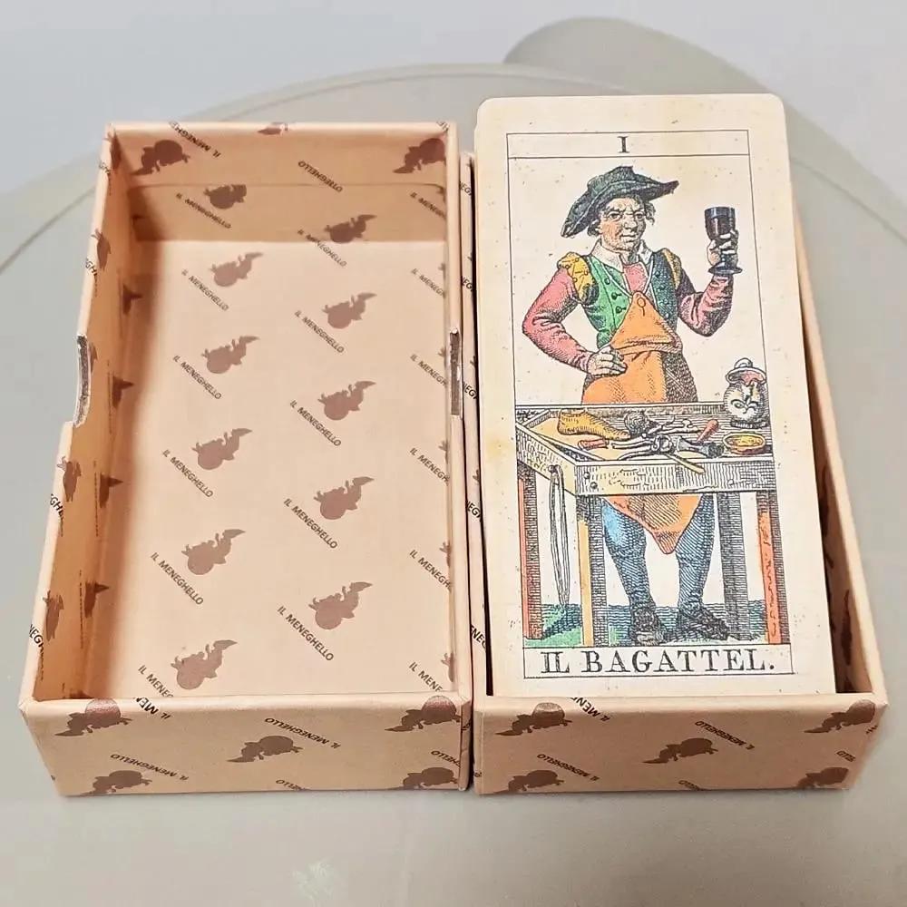 12*6cm Tarot Soprafino 1830 Vintage Italian Tarot Deck in Rigid Box Historical Reproduction 78 Pcs Double-embossed Cards