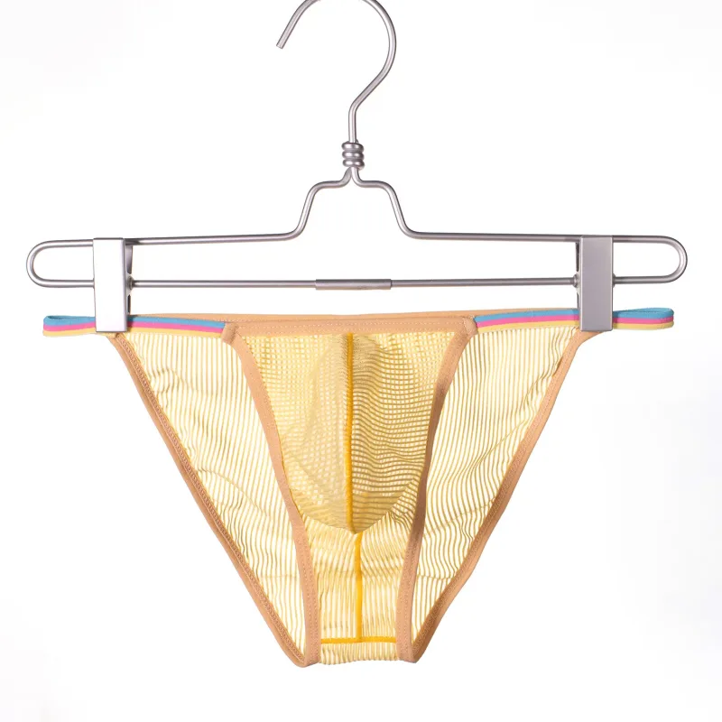 Men's Low Waist Briefs Sheer Striped Design Soft Comfortable Breathable Quick Dry Underwear for Men 5 Colors Available S-XL — image 5