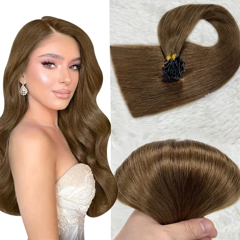 Human Hair Flat Tip Extension Remy Hair18-30inch Real Remy Silky Straight Black Brown Pre Bonded Keratin Fusion Hair