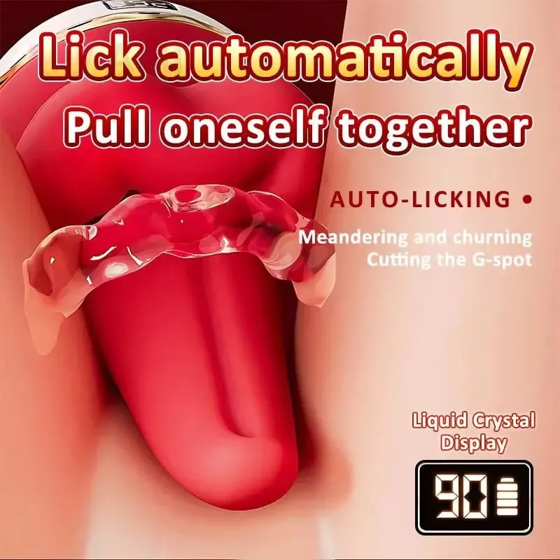Automatic Big Tongue-like Licking‌ Vibrator Real Mouth Oral G-Spot Clitoral Sexual Toy Suction Long Tongue Sex Toy Box for Women