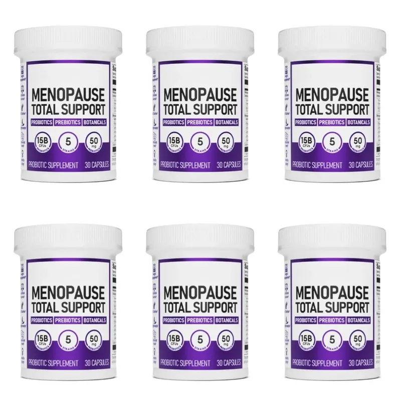 Menopause Total Support Probiotic Capsules 15 Billion CFU 5 Strains Prebiotic For Digestive Microbiome Wellness Adult 30 Count