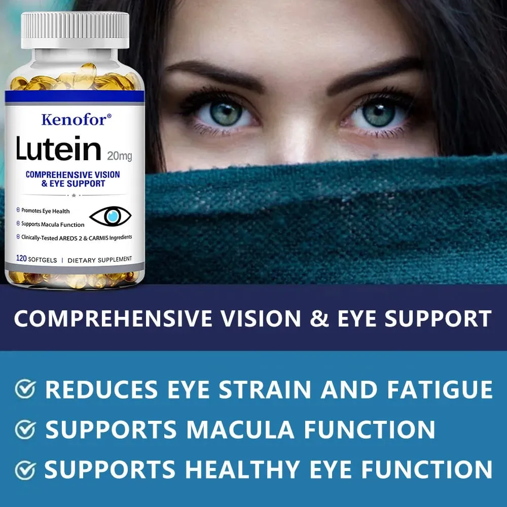 Capsules de lutéine – avec zéaxanthine et vitamine E – Puissant antioxydant pour la santé des yeux, améliore la santé visuelle – 120 capsules — image 3