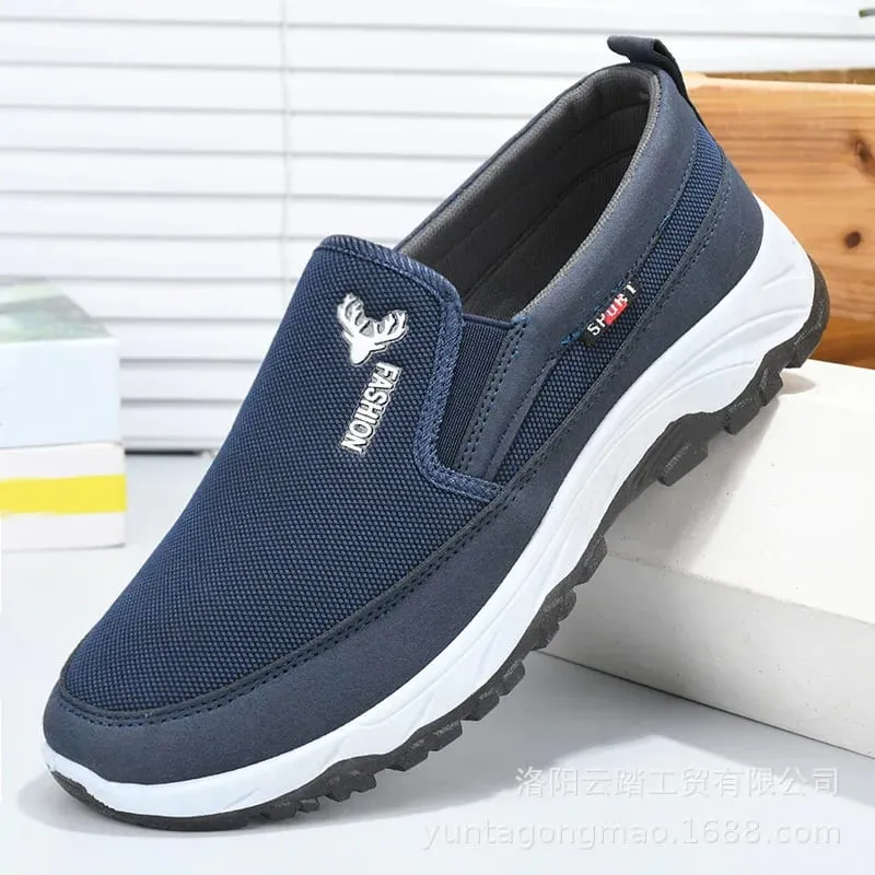 Spring and Autumn Cloth Shoes Men's Outdoor Leisure Sports Shoes Soft Bottom Thick Bottom Wear Resistant and Anti Slip Shoes