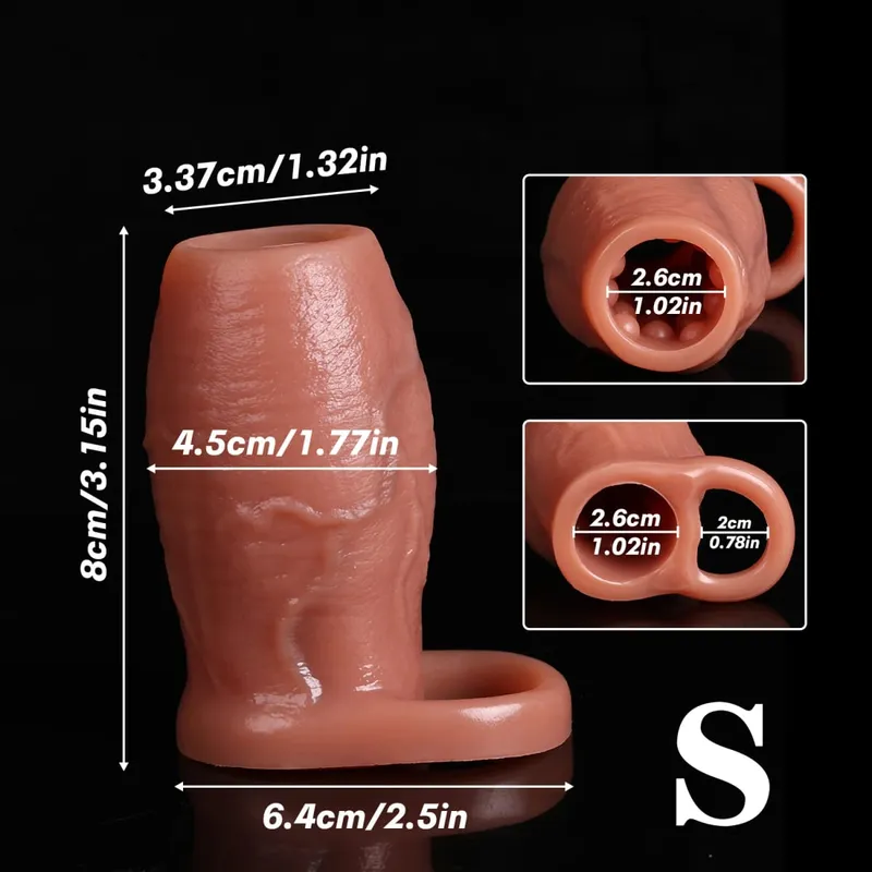 Penis Ring Dick Sleeve Enlargement Lock Sperm Men Sex Toy Enlarged and Thicken Cock Sleeve Soft Silicone Male Adult Sexy Toys 18