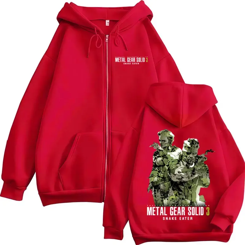 Game Metal Gear Solid 3 Snake Eater Naked Snake The Boss MGS3 Zipper Hoodies Men Women Fashion Zip Up Hooded Sweatshirts Jackets — image 4