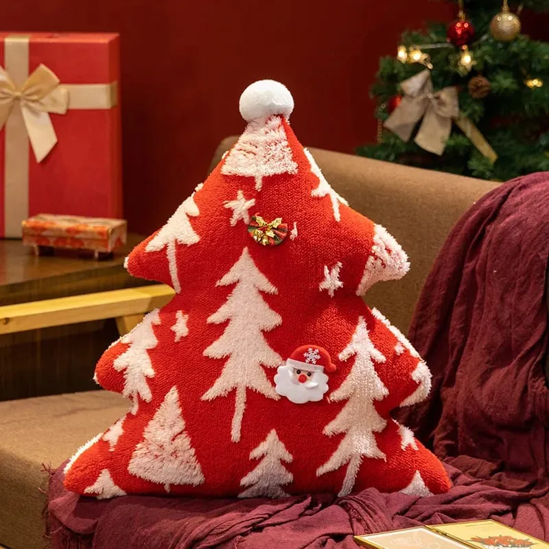 1PC Christmas Tree Stuffed Throw Pillow Sofa Cushion Home Christmas Party Winter Decor Gift
