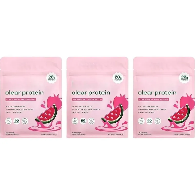 Clear Protein Powder with 20g Protein Per Serving Digestive Enzyme Blend and Bovine Collagen Peptides - 10 Servings