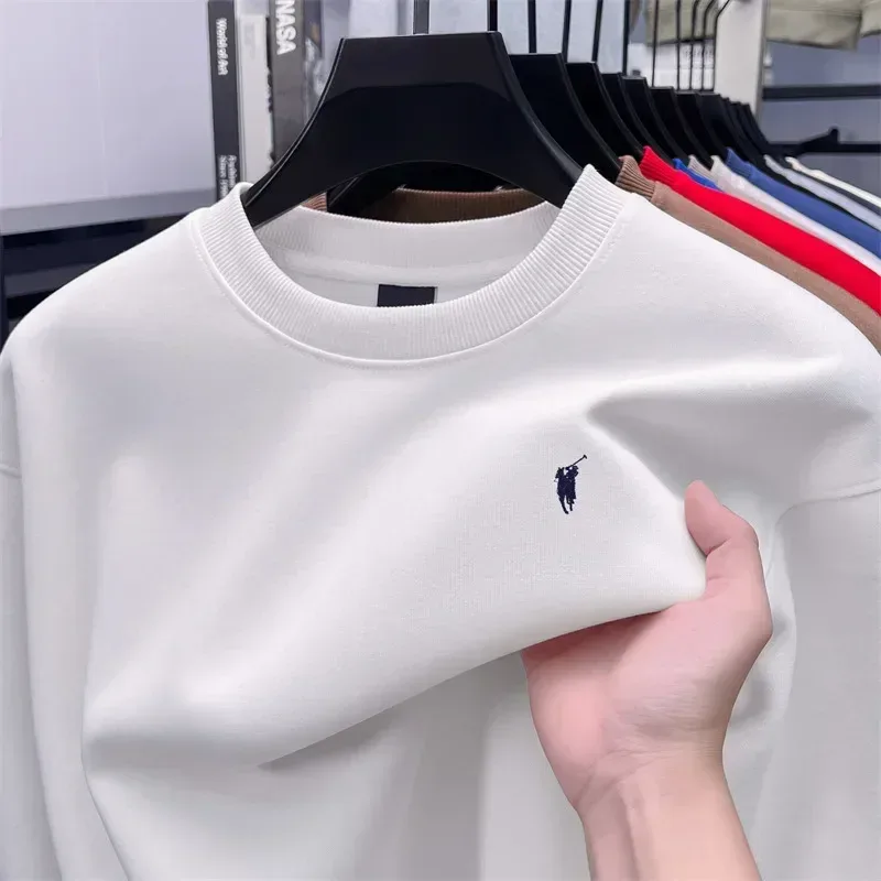 2026 Men's Crewneck Casual Long-sleeve Printed Leisure T-shirt Solid-color Multi-functional Leisure T-shirt