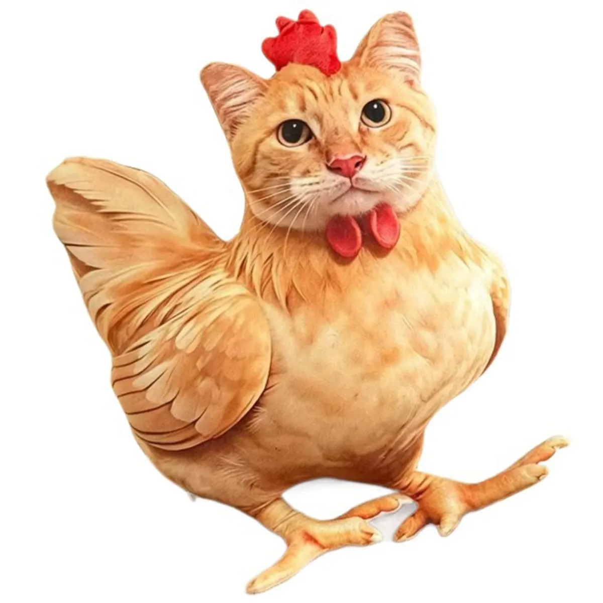 Cat Chicken Funny Novelty Plush Toy Stuffed Animal Sofa Pillow 3D Cushion Cute Kitten Doll Bedroom Decor