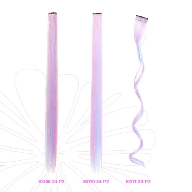 Ce Cream - Toned Pink Lavender Clip-in Hair Pieces 2Pcs Synthetic Fiber for Cosplay & Casual Look Soft & Vibrant Color — image 5