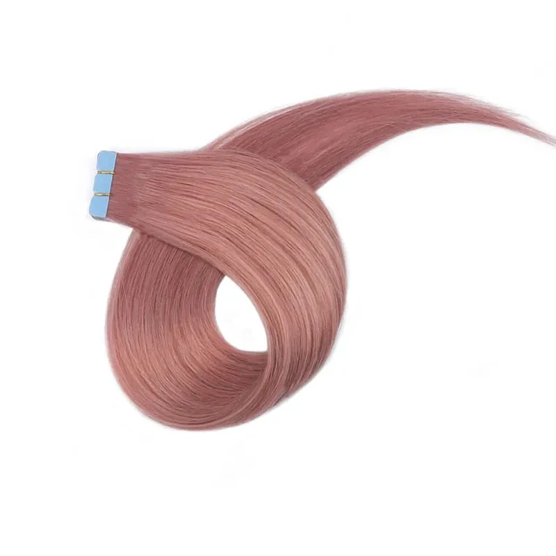 Mini Tape In Hair Extensions Human Hair Colored Skin Weft Machine-Remy Natural Tape in Extensions Purple 10pcs/pack 12-20 inch