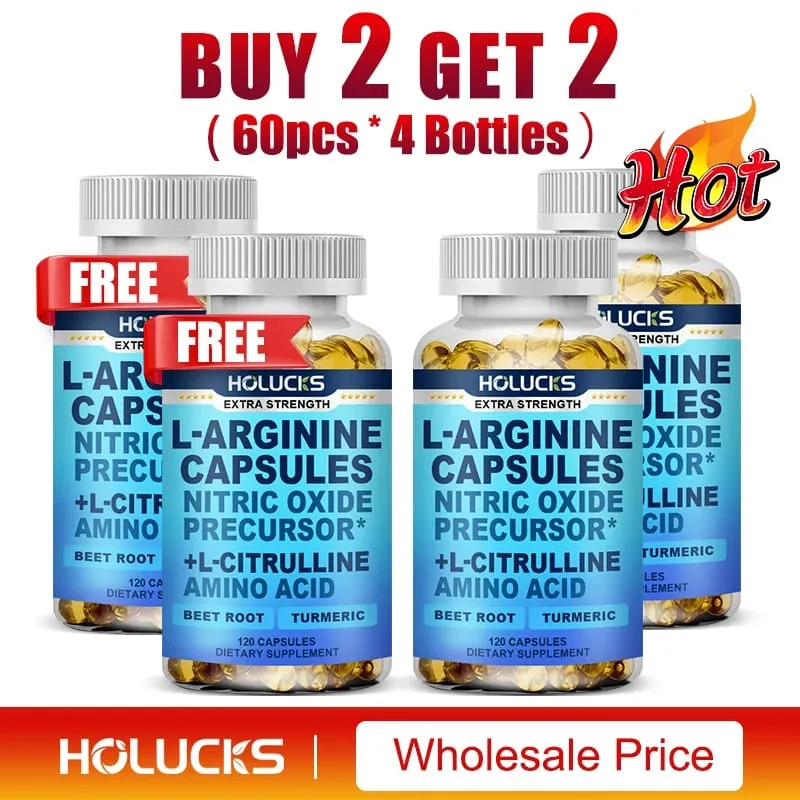 L Arginine Capsules with L-Citrulline Nitric Oxide Booster for Stamina Muscle Energy & Vascularity for Men's Extra Strength