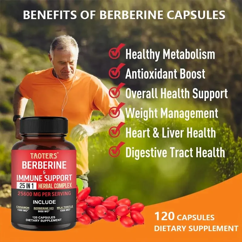 Les capsules de berbérine contiennent de la cannelle de Ceylan et du chardon-Marie pour soutenir l'équilibre du glucose, la santé du foie, la digestion et la perte de poids. — image 2