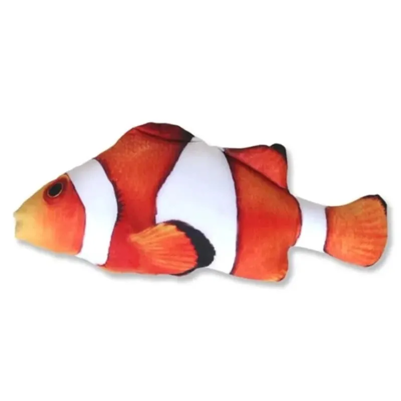 New Clownfish Throw Doll Toy Fish Plush Doll 3D Fish Shape Sleeping Pillow Gift Catnip Toy Christmas Perfect Animal Plush Pillow