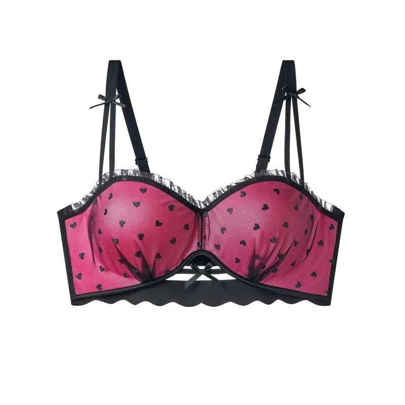 Pure Aesthetic French Lace Half Cup Bra 2026 New for Small Bust Push Up Anti Sag Soft Comfort Women Daily Lingerie Bra 32-38 Set — image 9