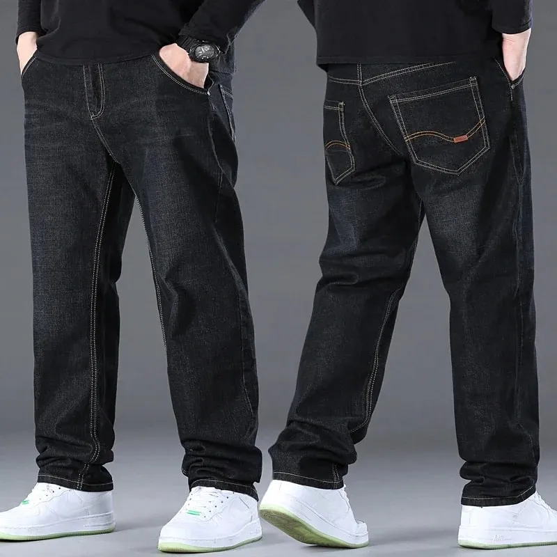 Men's Jeans Pants Big Size 50 High Stretch Denim Fabric Large Size Pants for 45-150kg Jeans Hombre Wide Leg Jeans Pantalon Homme — image 8