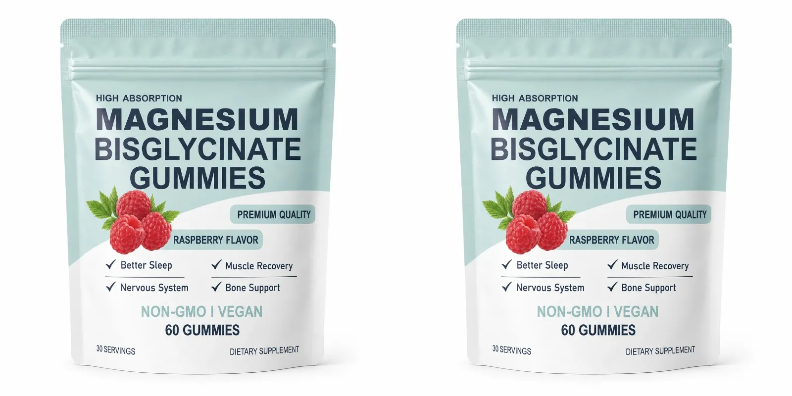 Magnesium Bisglycinate Gummies for Adults 400mg High Absorption for Sleep Nervous System Health Muscle Recovery Bone Health 60ct