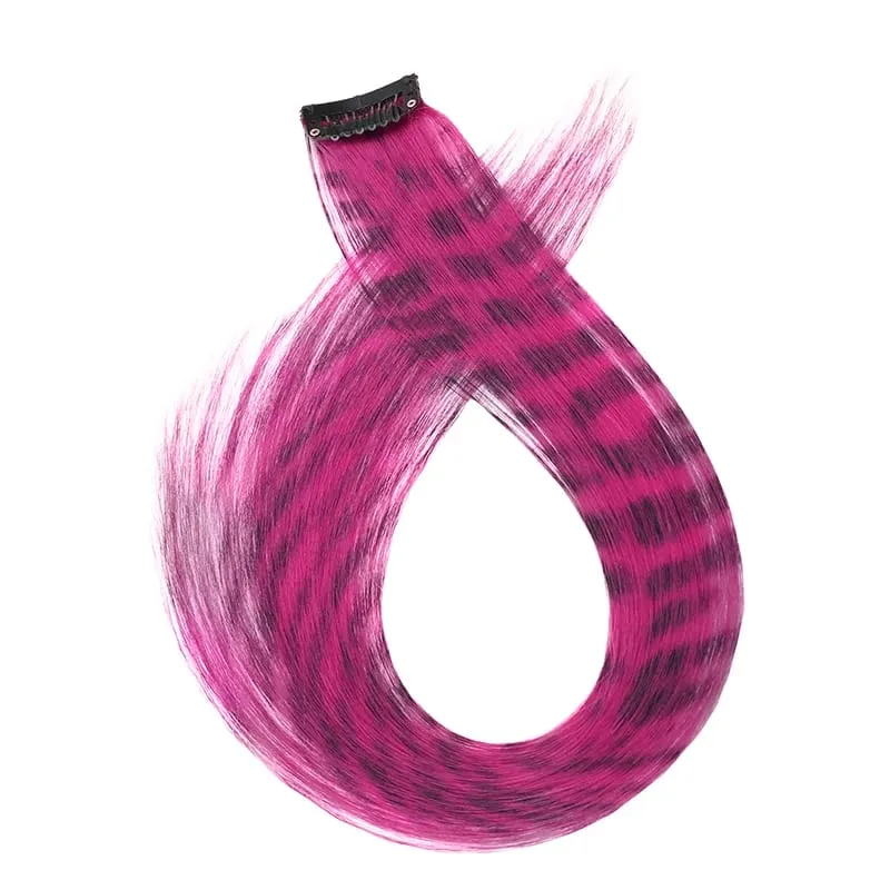 18 inch synthetic feather colored hair extensions with color integrated hair clips and wigs suitable for women's party outfits