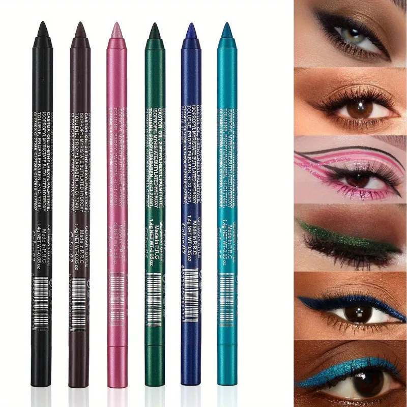 17 Farben Perlglanz-Eyeliner-Stift, bunt, wasserdicht, langlebig, matt, glatt, leicht zu tragen, Lidschatten, Eyeliner-Stift, Augen-Make-up