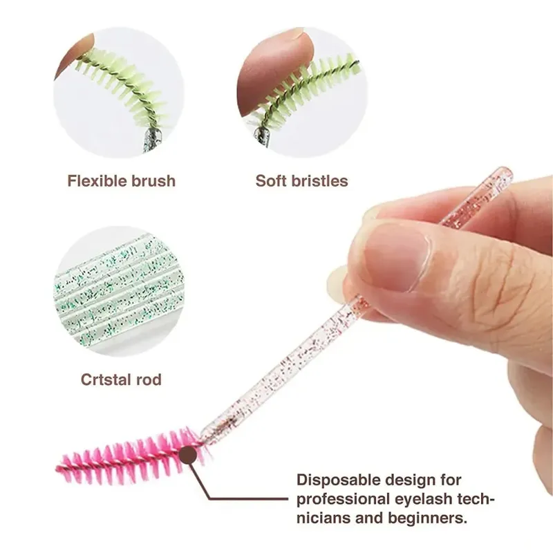 ขายส่งแปรงขนตามาสคาร่าขายส่ง Spoolies Eyebrow Lash แปรงทำความสะอาด Applicator แต่งหน้าเครื่องมือ 50/1000/2000 PCS — image 3