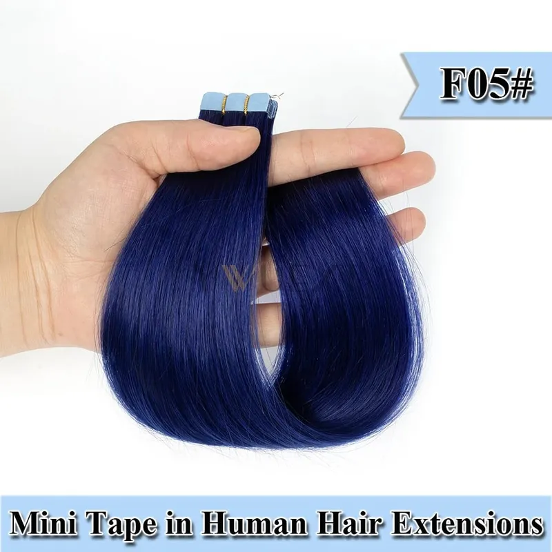 12-20 Inches Mini Tape in Human Hair in Fancy Colors Natural Straight Seamless Tape Hair Extensions for Outlet Hairstyles