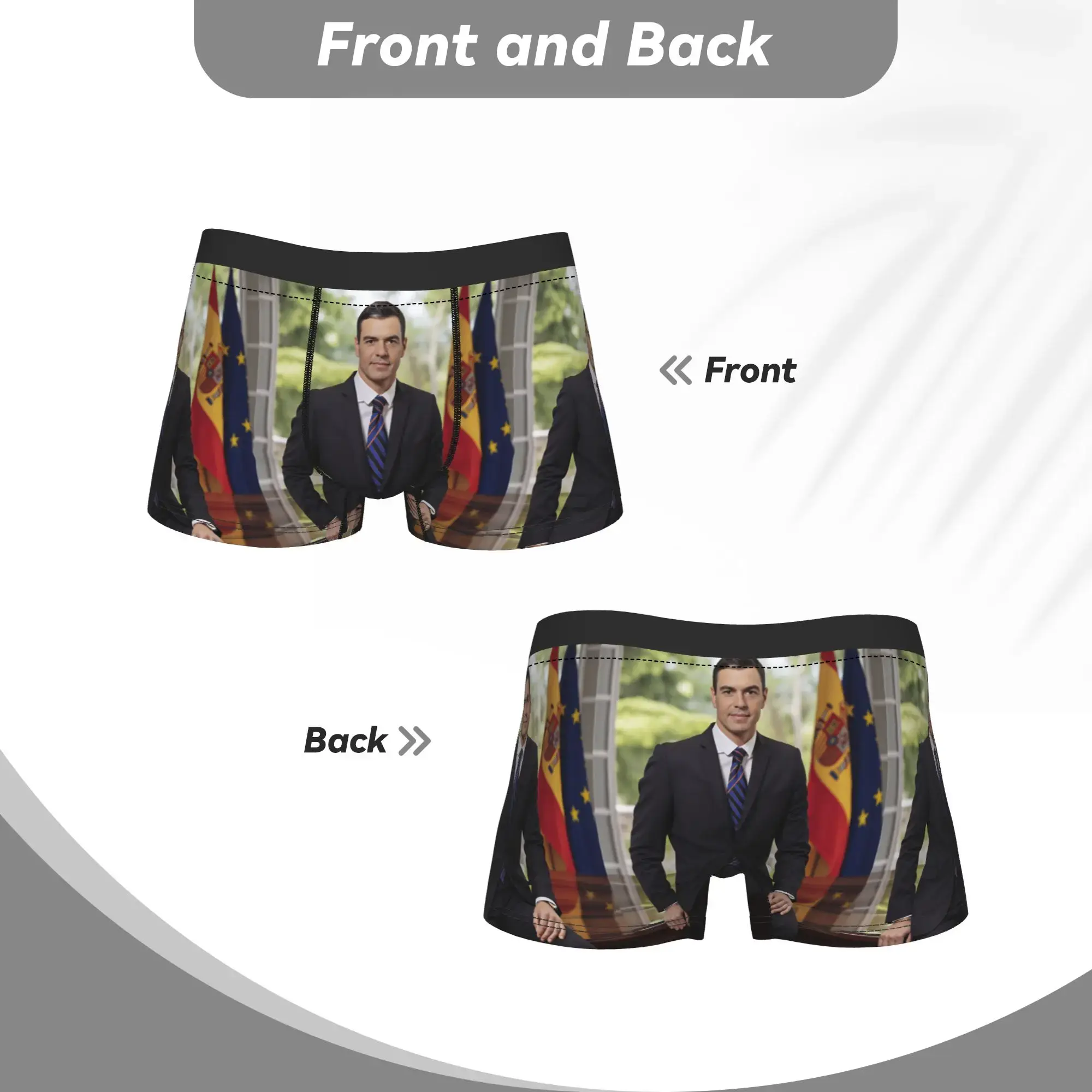 Pedro Sanchez Underwear Printing Trunk Hot Sale Men's Panties Novelty Boxer Brief Birthday Gift