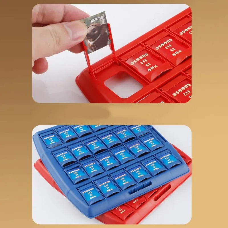 Guess Who I Am Guessing Board Game 2‑Player Interactive Character Card Game Portable Tray Puzzle Game Family Party Desktop Game
