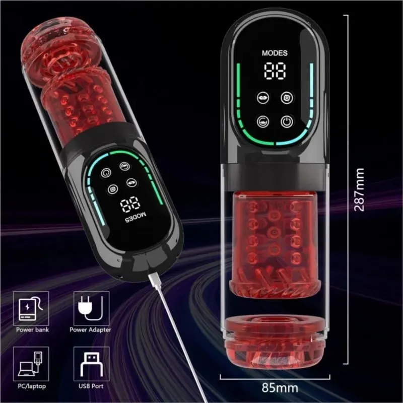 APP LED Automatic Male Masturbation Cup 7 Sucking Rotating Licking Thrusting Modes Stroker Sex Toys for Men Blowjob Simulator