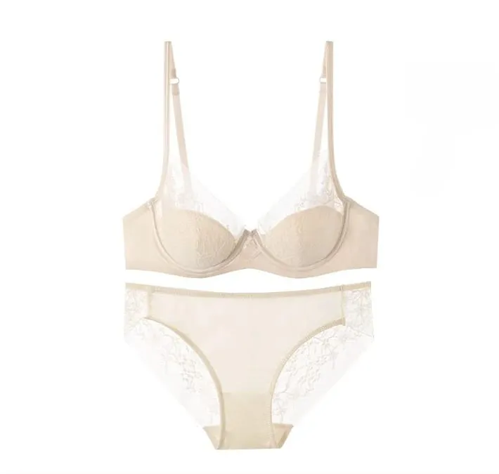 French-style Lace and Satin Lingerie Set Gather Adjustable Straps Bra & Thin Padding Soft Wire ComfortMuslim Girls Underwear — image 8
