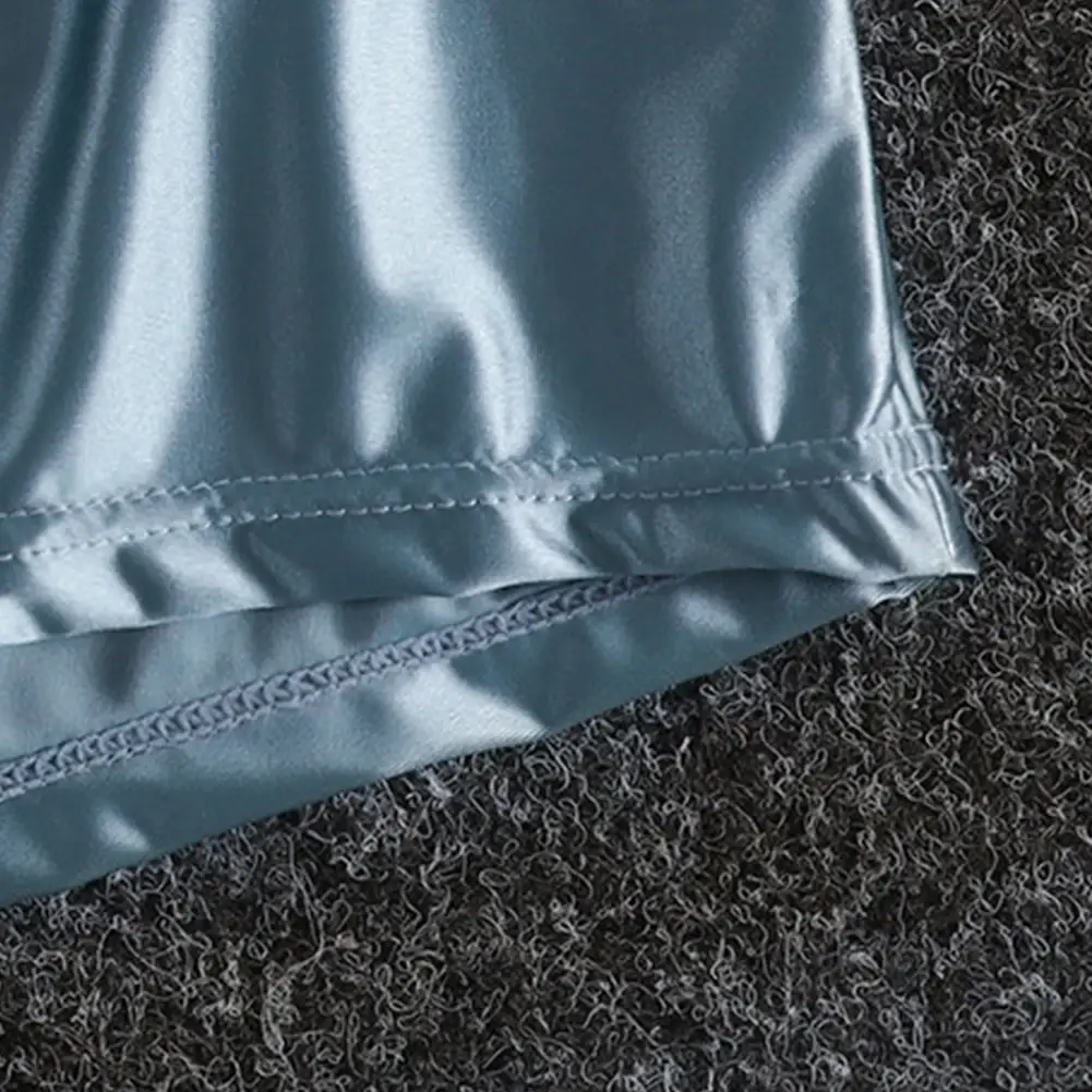 1pc Men Ice Silk Smooth Solid Boxer Shorts Panties L-3XL Large Size Loose Sleepwear Underwear Trunks Seamless Comfy Sleepwear