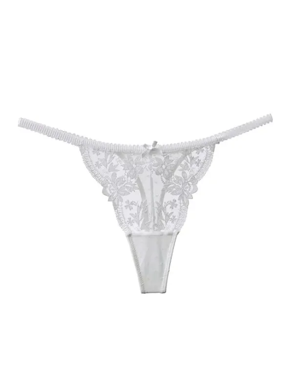 Tanga Dentelle Française Noël Pure Desire Transparent Fente Haute Sans Retirer Érotique T Pant Confort Taille S-XL​​ MOYISU Set