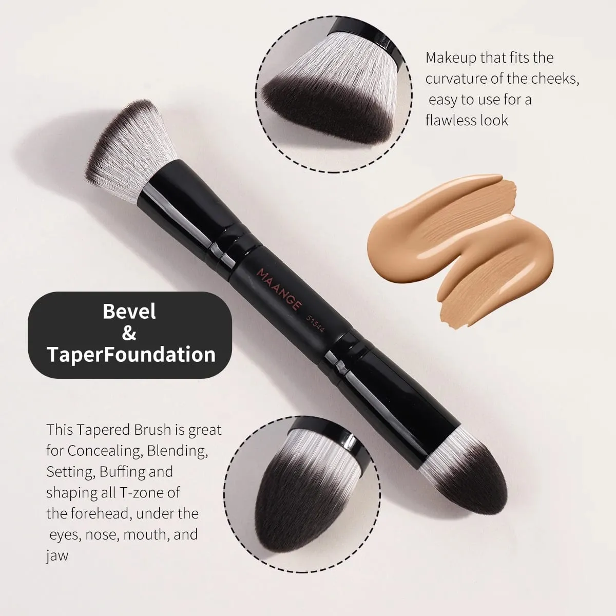 Sada 4 oboustranných štětců na make-up s krabičkou Foundations Pudrová krycí tvářenka na oční stíny Základní štětec pro začátečníky Cestování