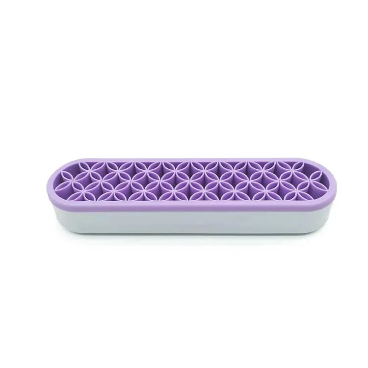 Silicone Makeup Brush Holder Stand Organizer Multifunctional Desktop Storage Rack Hole Design for Brushes Pens Pencils
