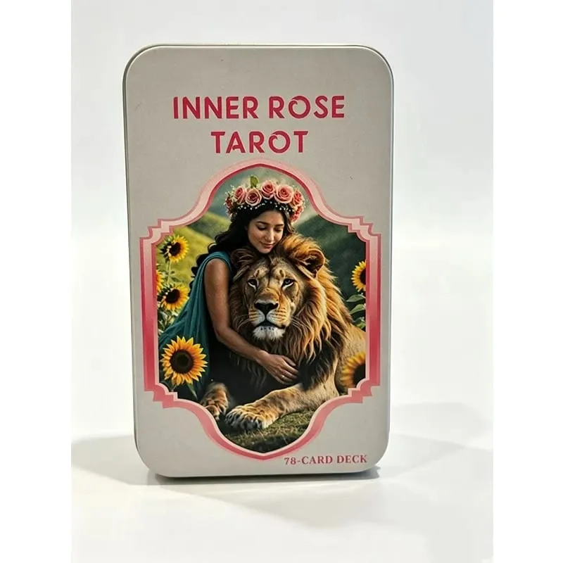 12*7cm Inner Rose Tarot Deck in Metal Box 350GSM with Paper Instruction Manual Self Growth Meditation Board Games — image 1
